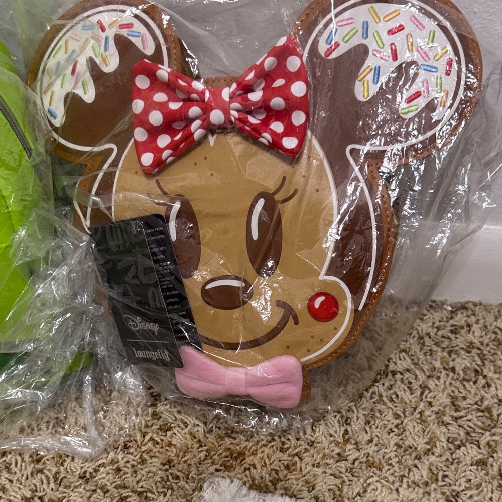 Disney Minnie and Mickey Mouse Gingerbread Purse with Red and Pink Accents